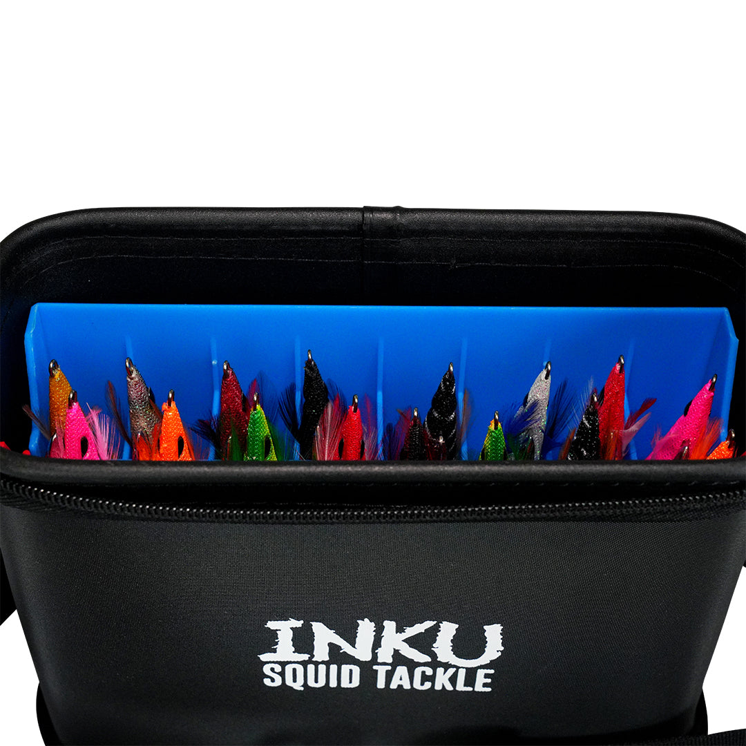 Inku squid jigs in the carry case